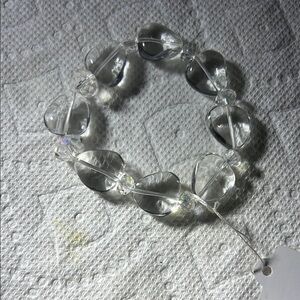 Clear Chunky Glass Bead Bracelet